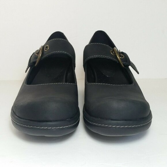 Ecco Mary Jane clogs black size 40 nubuck suede upper 2" heel 431926 - Picture 2 of 8
